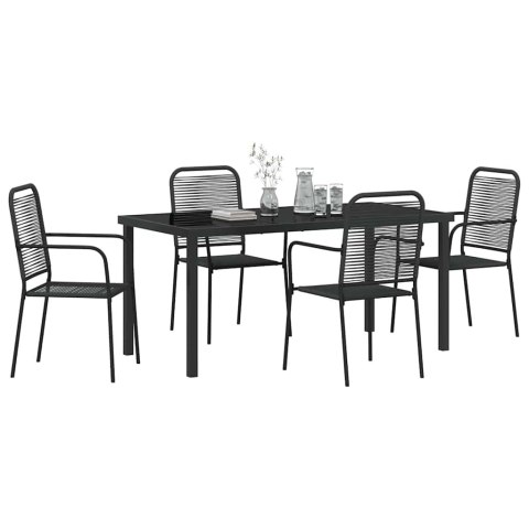 Zestaw do jadalni w ogrodzie 5 pcs Czarny