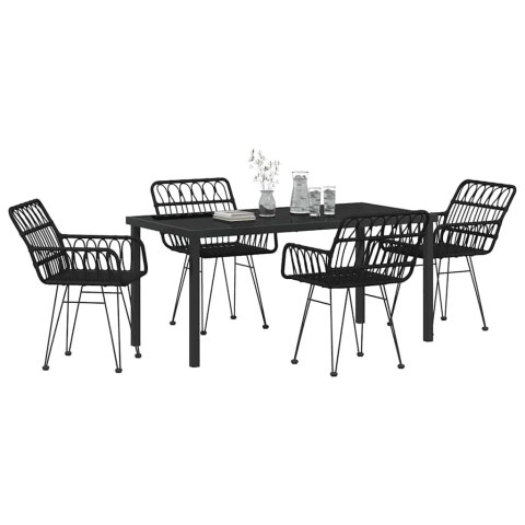 Zestaw do jadalni w ogrodzie 5 pcs Czarny