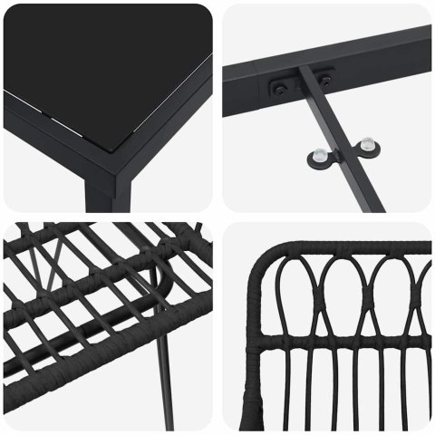Zestaw do jadalni w ogrodzie 5 pcs Czarny
