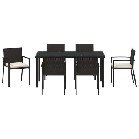Zestaw do jadalni w ogrodzie 7 pcs Czarny