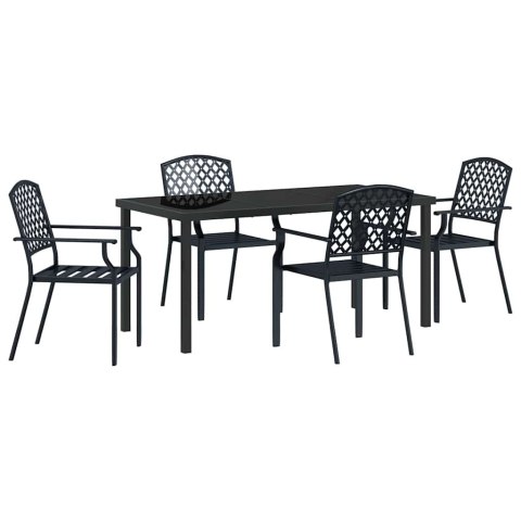 Zestaw do jadalni w ogrodzie 5 pcs Antracyt