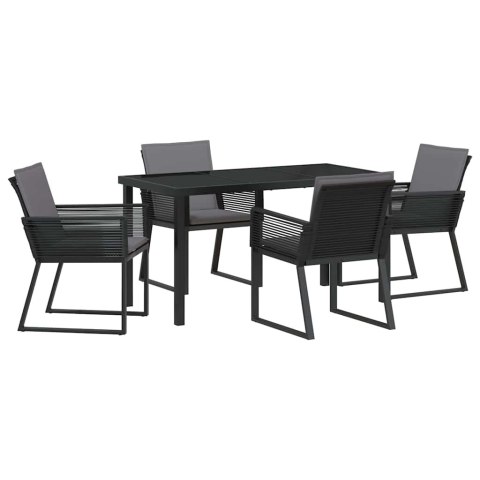 Zestaw do jadalni w ogrodzie 5 pcs Czarny