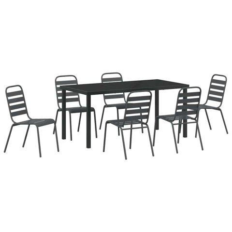 Zestaw do jadalni w ogrodzie 7 pcs Antracyt