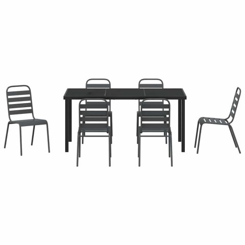 Zestaw do jadalni w ogrodzie 7 pcs Antracyt