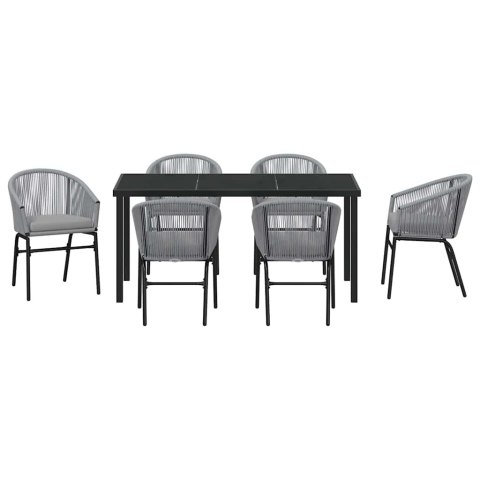 Zestaw do jadalni w ogrodzie 7 pcs Antracyt