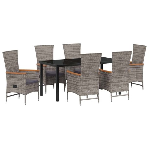 Zestaw do jadalni w ogrodzie z poduszką 7 pcs Szary