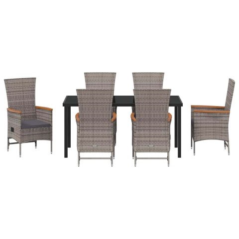 Zestaw do jadalni w ogrodzie z poduszką 7 pcs Szary
