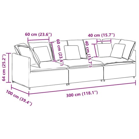 Sofa modułowa z poduszkami Velvet Blue