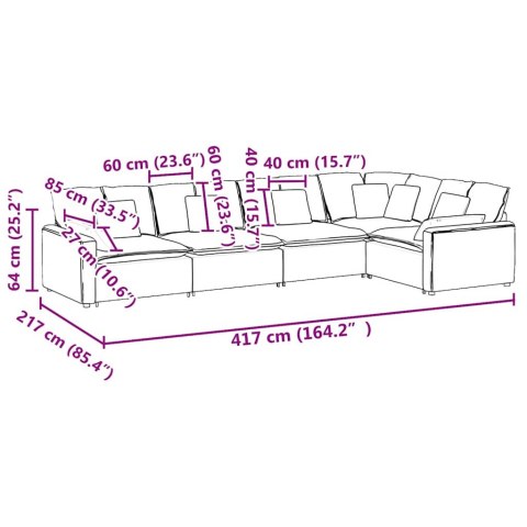 Sofa modułowa z poduszkami Velvet Blue