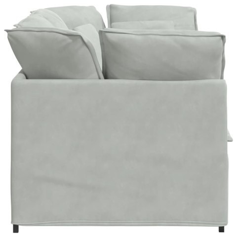 Sofa modułowa z poduszkami aksamitna jasnoszara
