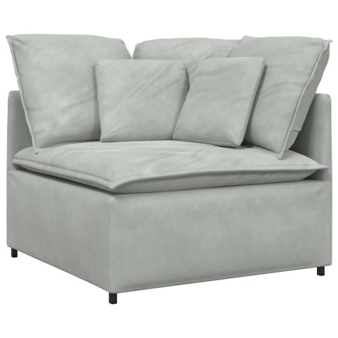 Sofa modułowa z poduszkami aksamitna jasnoszara
