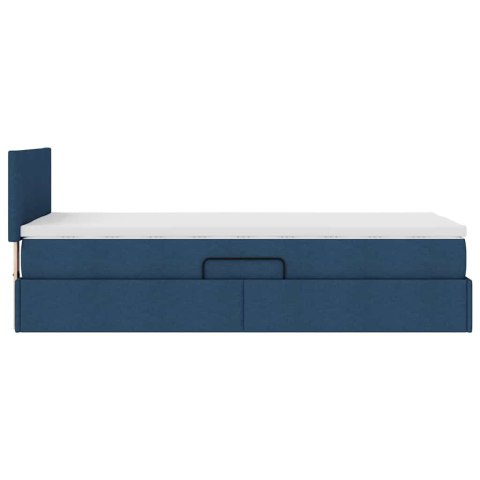 Łóżko z miejscem na przechowywanie i LED Niebieski 90 x 190 cm