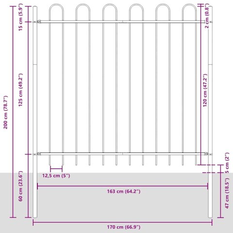 Ogrodzenie Ogrodowe 8 pcs Szary 13,6 x 1,5 m