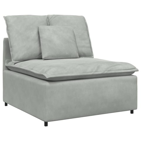 Sofa modułowa z poduszkami aksamitna jasnoszara