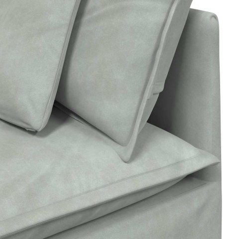Sofa modułowa z poduszkami aksamitna jasnoszara
