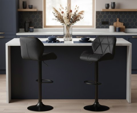 Krzesło barowe GRAPPO BLACK czarne VELVET