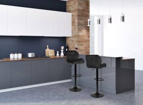 Krzesło barowe GRAPPO BLACK czarne VELVET