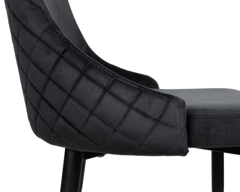 Krzesło welurowe VERMONT VELVET czarne