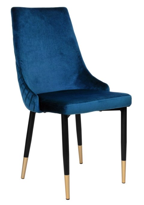 Krzesło welurowe VERMONT VELVET granatowe