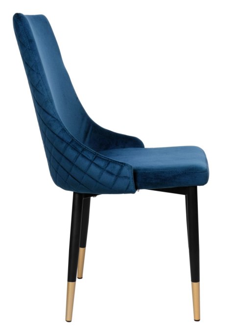 Krzesło welurowe VERMONT VELVET granatowe