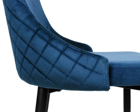 Krzesło welurowe VERMONT VELVET granatowe