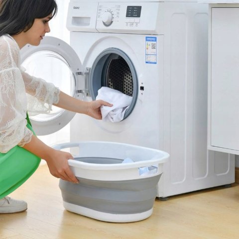 Miska składana owalna AIDA biało-szara 25L COMPACT