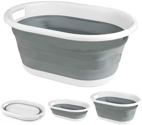Miska składana owalna AIDA biało-szara 25L COMPACT