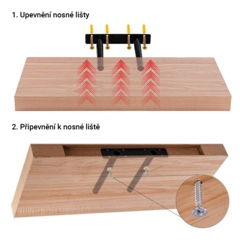Stilista Półka ścienna, zestaw 2 szt., 30 cm, biała