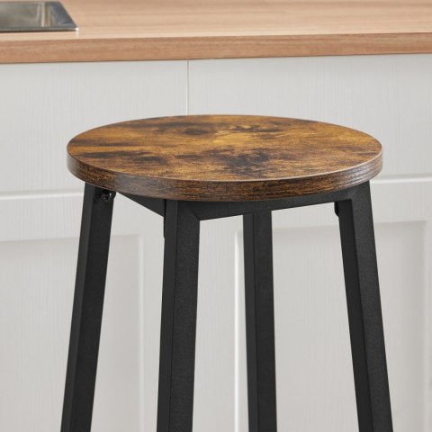 Taboret barowy - rustykalny / nogi czarne