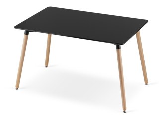 Zestaw Stół ADRIA 120cm x 80cm - czarny + 4 krzesła WAT czarne / nogi czarne