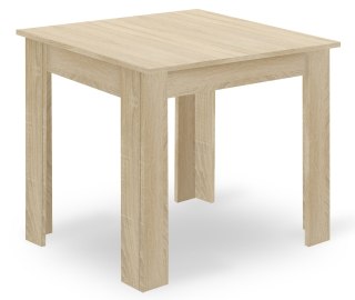 Zestaw Stół NP 80x80cm Dąb Sonoma + 4 krzesła WAT białe / nogi naturalne