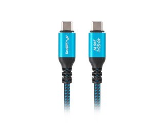LANBERG KABEL USB-C M/M USB4 0.5M 240W 8K 60HZ CZARNO-NIEBIESKI
