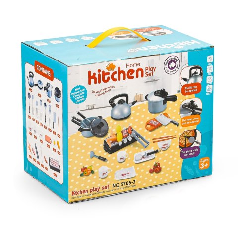 Mini kuchnia garnki akcesoria do kuchni dla dzieci 36 elementów