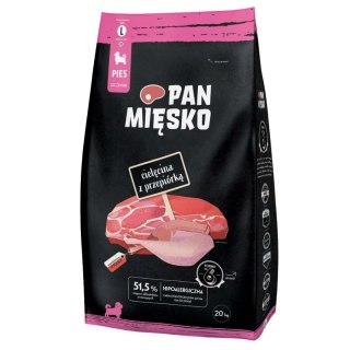 PAN MIĘSKO Cielęcina z przepiórką (szczeniak) chrupki L - Karma sucha dla psa - 20kg