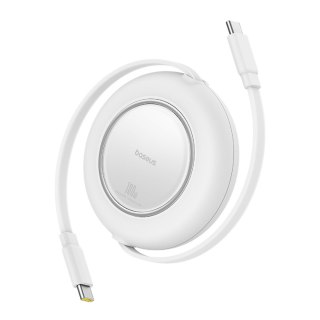 Kabel przewód zwijany USB-C 100W 2m - biały