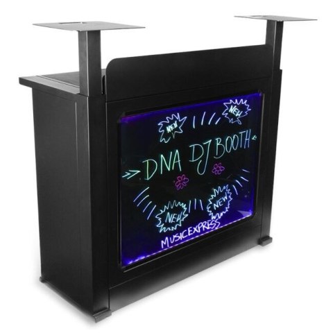 DJ BOOTH BK - Stół stanowisko DJ, podświetlana tablica LED RGB, pilot, długopisy, pokrowiec