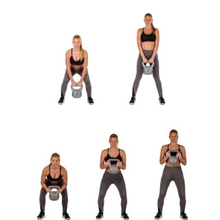 MOVIT Hantle Kettlebell - 3 kg, czarny / jasnoniebieski