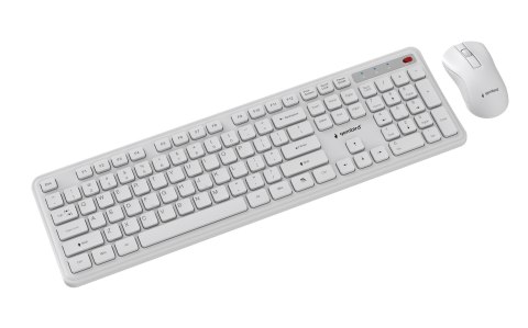 GEMBIRD BEZPRZEWODOWY ZESTAW KLAWIATURY + MYSZ SLIM PRO BUSINESS NA BIURKO,BIAŁY, UKŁAD US