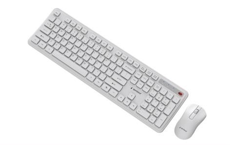 GEMBIRD BEZPRZEWODOWY ZESTAW KLAWIATURY + MYSZ SLIM PRO BUSINESS NA BIURKO,BIAŁY, UKŁAD US