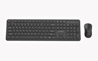 GEMBIRD BEZPRZEWODOWY ZESTAW KLAWIATURY + MYSZ SLIM PRO BUSINESS NA BIURKO, CZARNY, UKŁAD US