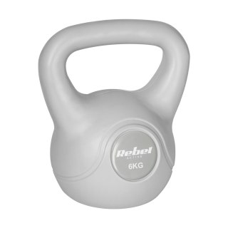 Kettlebell bitumiczny 6 kg szary REBEL ACTIVE