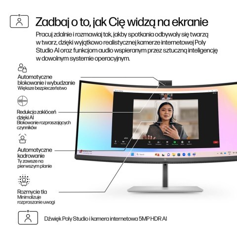 Monitor HP LED 34" S7 Pro 734pm (8K157UT) Curved IPS 120Hz WQHD Kamera RJ-45 ThunderBolt 4