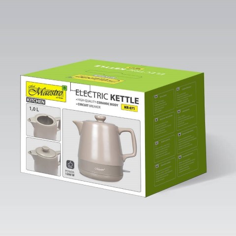 Czajnik ceramiczny elektryczny 1,0l 1200W MR-071-BEIGE MAESTRO