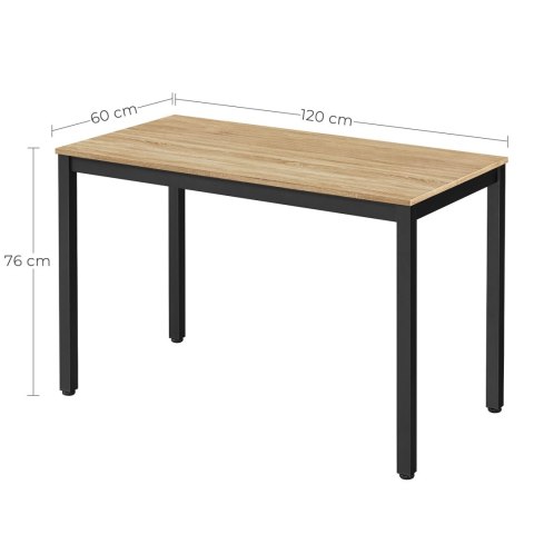 Stół TESSA 120cm x 60cm - dąb sonoma / czarne nogi