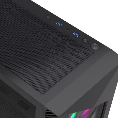 GEMBIRD OBUDOWA FORNAX 900ARGB MIDI-TOWER (2X USB 3.1, 1X USB TYPE-C) 4X FAN, CZARNA