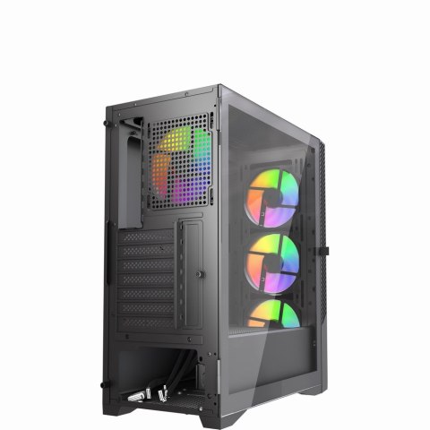 GEMBIRD OBUDOWA FORNAX 900ARGB MIDI-TOWER (2X USB 3.1, 1X USB TYPE-C) 4X FAN, CZARNA