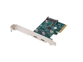 Karta Lanberg PCI Express x1 -> 2x USB-C 3.2 Gen 2x1 Śledź low profile
