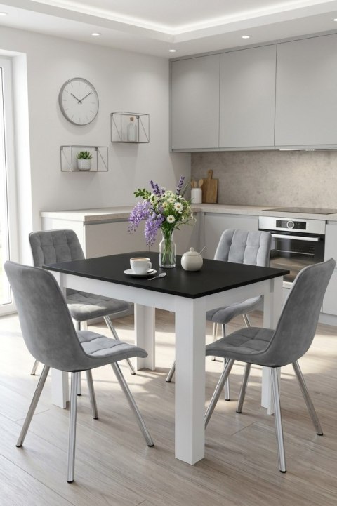 Krzesło CIEZA - aksamit szary jasny / nogi chrom x 2