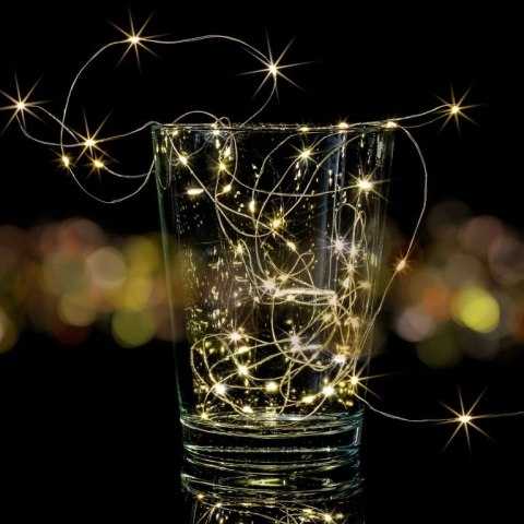 Zestaw 2 szt. przewodów świetlnych - 50 LED, ciepła biel