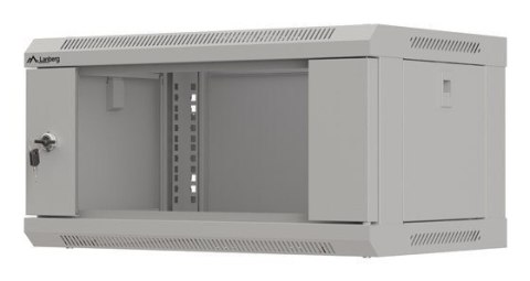 LANBERG SZAFA INSTALACYJNA RACK WISZĄCA 19" 4U 540X350 SZARA DRZWI PRZESZKLONE (FLAT PACK)